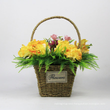 Earth friendly decorative indoor artificial plant flowers basket